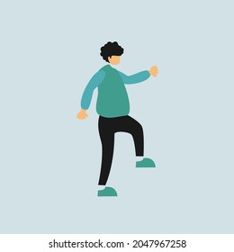 A man standing flat illustration