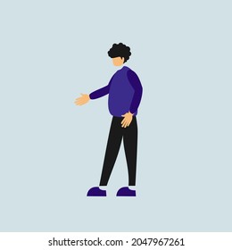 A man standing flat illustration