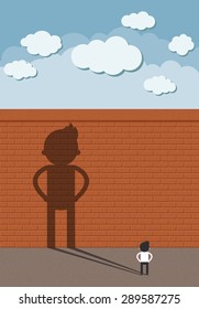 the man standing in front of a high walls
