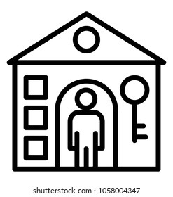 A man standing in front of home with key presenting the concept of home owner