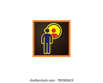 A man standing in front of mirror and seeing herself as a professional in reflection. Creative vector cartoon vector illustration on self-perception concept isolated on black background.