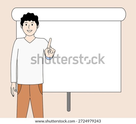 A man is standing in front of a white board with a thumbs up gesture. The image conveys a positive and encouraging message