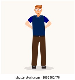 A man standing with his hands behind his back