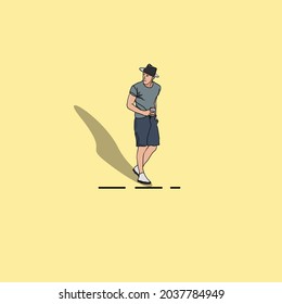 man standing holding a drink