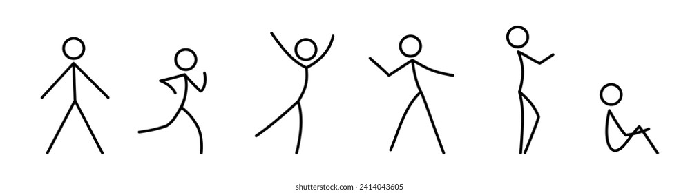 man standing icon, people illustration, set of human silhouettes