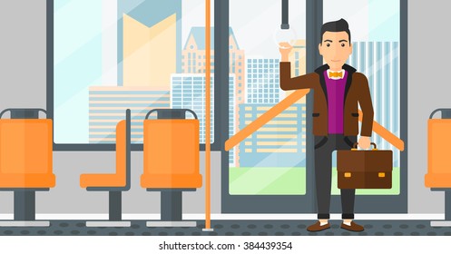 Man Standing Inside Public Transport Stock Vector (Royalty Free) 403758877