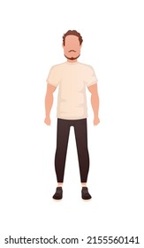 The man is standing. Isolated. Cartoon style. Vector illustration