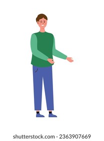 man standing isolated icon vector