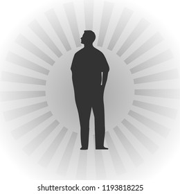 Man standing isolated vector silhouette