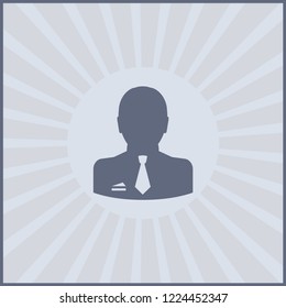 Man standing isolated vector silhouette