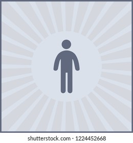 Man standing isolated vector silhouette