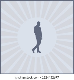 Man standing isolated vector silhouette