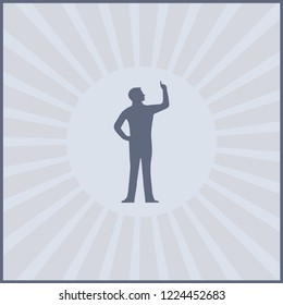 Man standing isolated vector silhouette