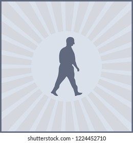 Man standing isolated vector silhouette