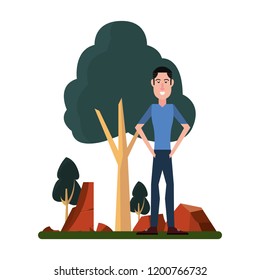 man standing in the landscape