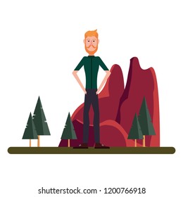 man standing in the landscape
