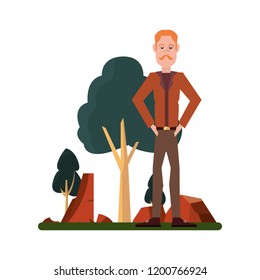 man standing in the landscape