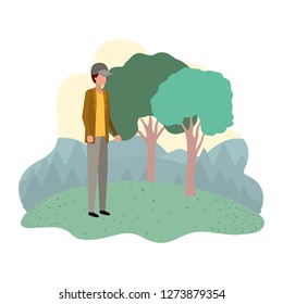 man standing in landscape avatar character