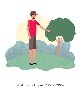 man standing in landscape avatar character