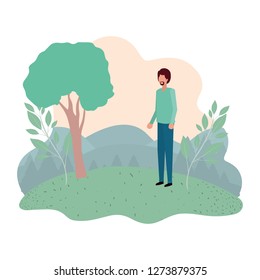 man standing in landscape avatar character