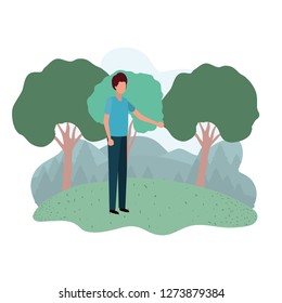 man standing in landscape avatar character
