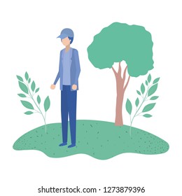 man standing in landscape avatar character