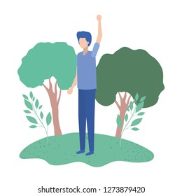 man standing in landscape avatar character