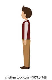 man standing with left profile blazer