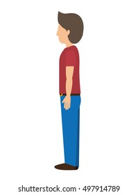 man standing with left profile t-shirt