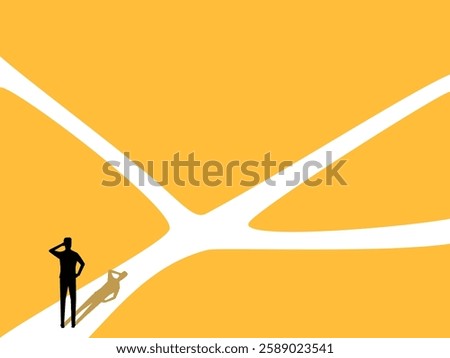man standing making a decision at crossroads