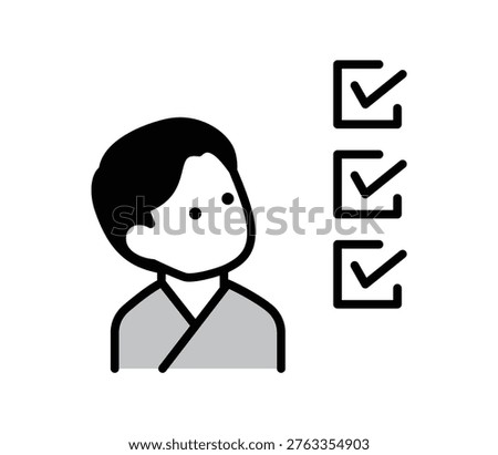 Man standing with a medical checkup checklist