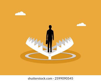man standing in a mousetrap, business risks