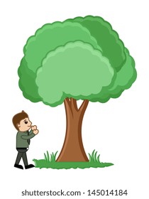 Man Standing Near Tree