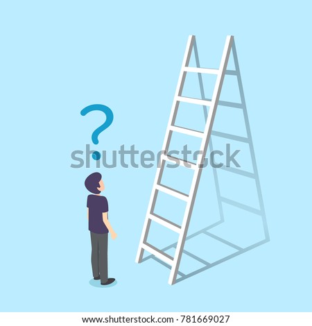 A man standing next ladder