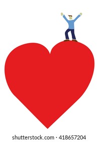 Man standing on a big heart