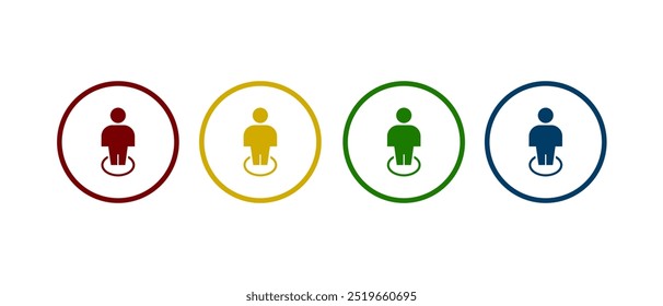 Man standing on comfort zone icon vector illustration. Comfort zone icon in flat style for stock.