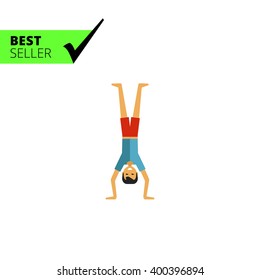 Man standing on head