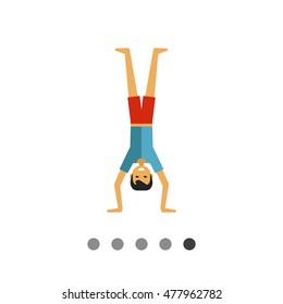 Man standing on head