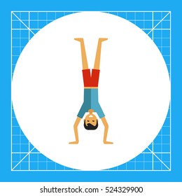 Man standing on head