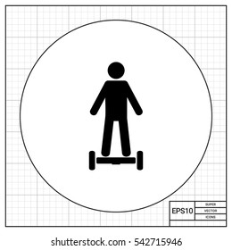 Man Standing on Hoverboard Icon