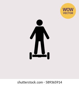 Man Standing on Hoverboard Icon