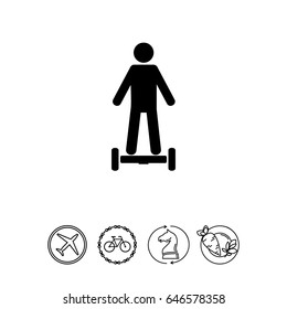 Man Standing on Hoverboard Icon