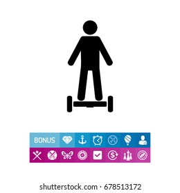 Man Standing on Hoverboard Icon