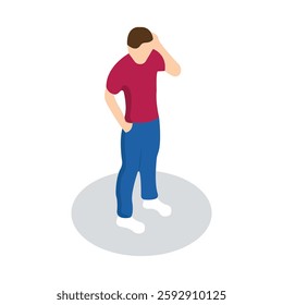 Man Standing on Road Calling on Phone - Street Scene Illustration