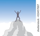 man standing on the top of the mountain