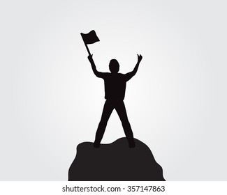 man standing on the top of mountain