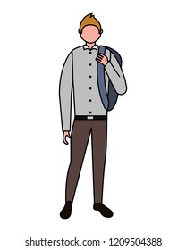 man standing on white background