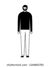 man standing on white background