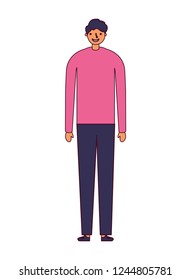 man standing on white background