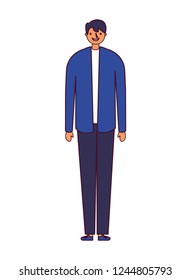 man standing on white background